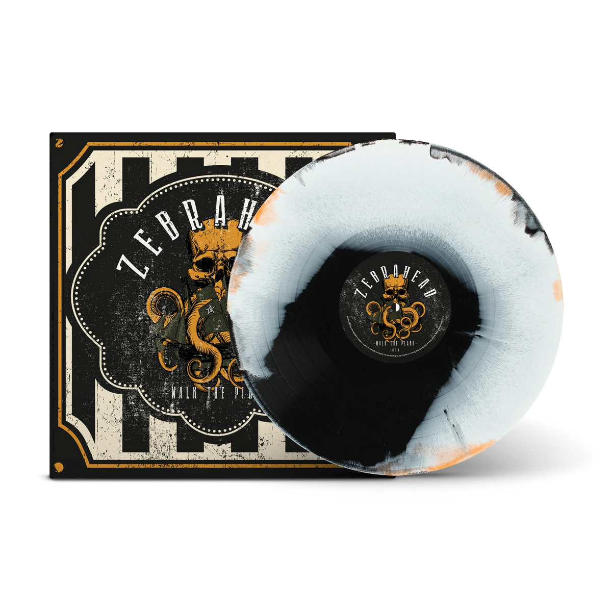 Walk The Plank Black, White & Orange Tri-Coloured A/B Side LP