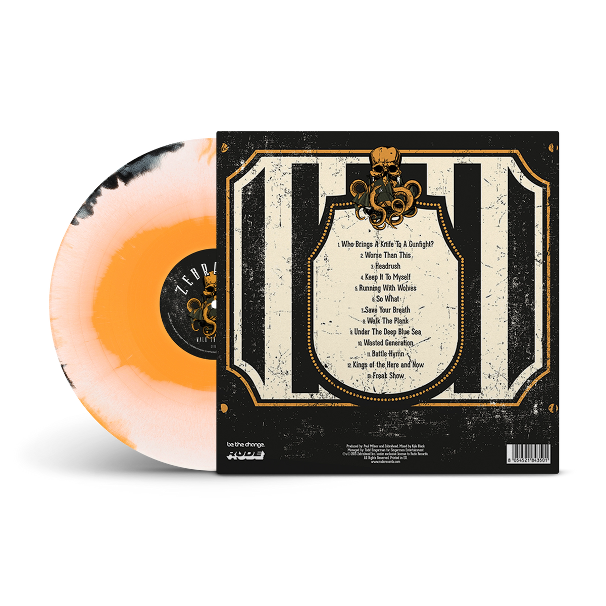 Walk The Plank Black, White & Orange Tri-Coloured A/B Side LP
