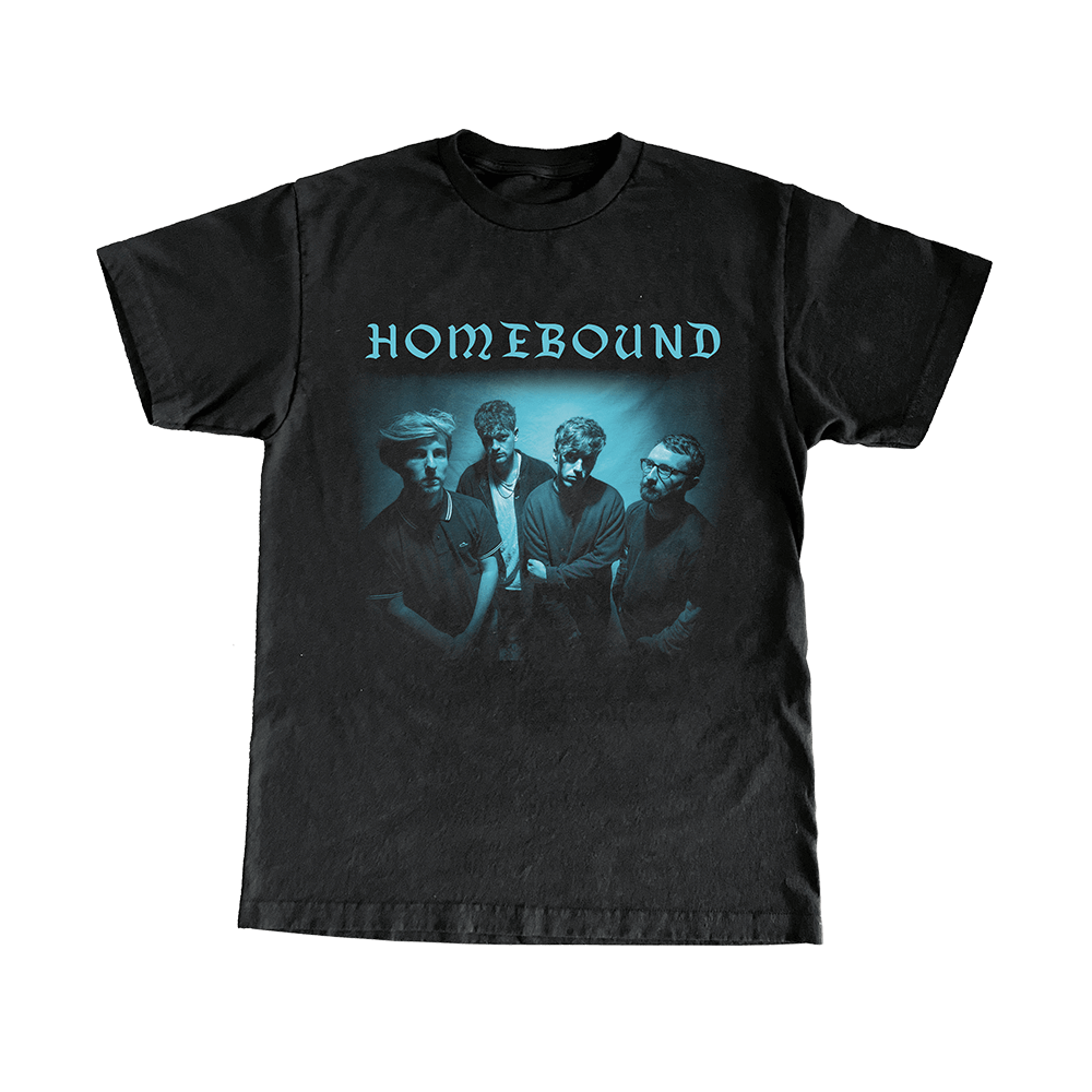 Blue Portrait Black T-Shirt
