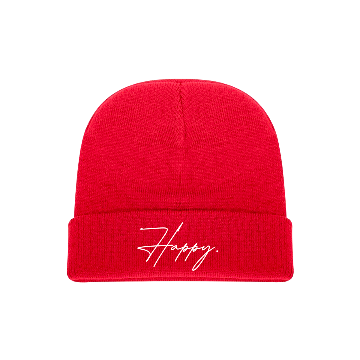 Happy. Logo Red Beanie